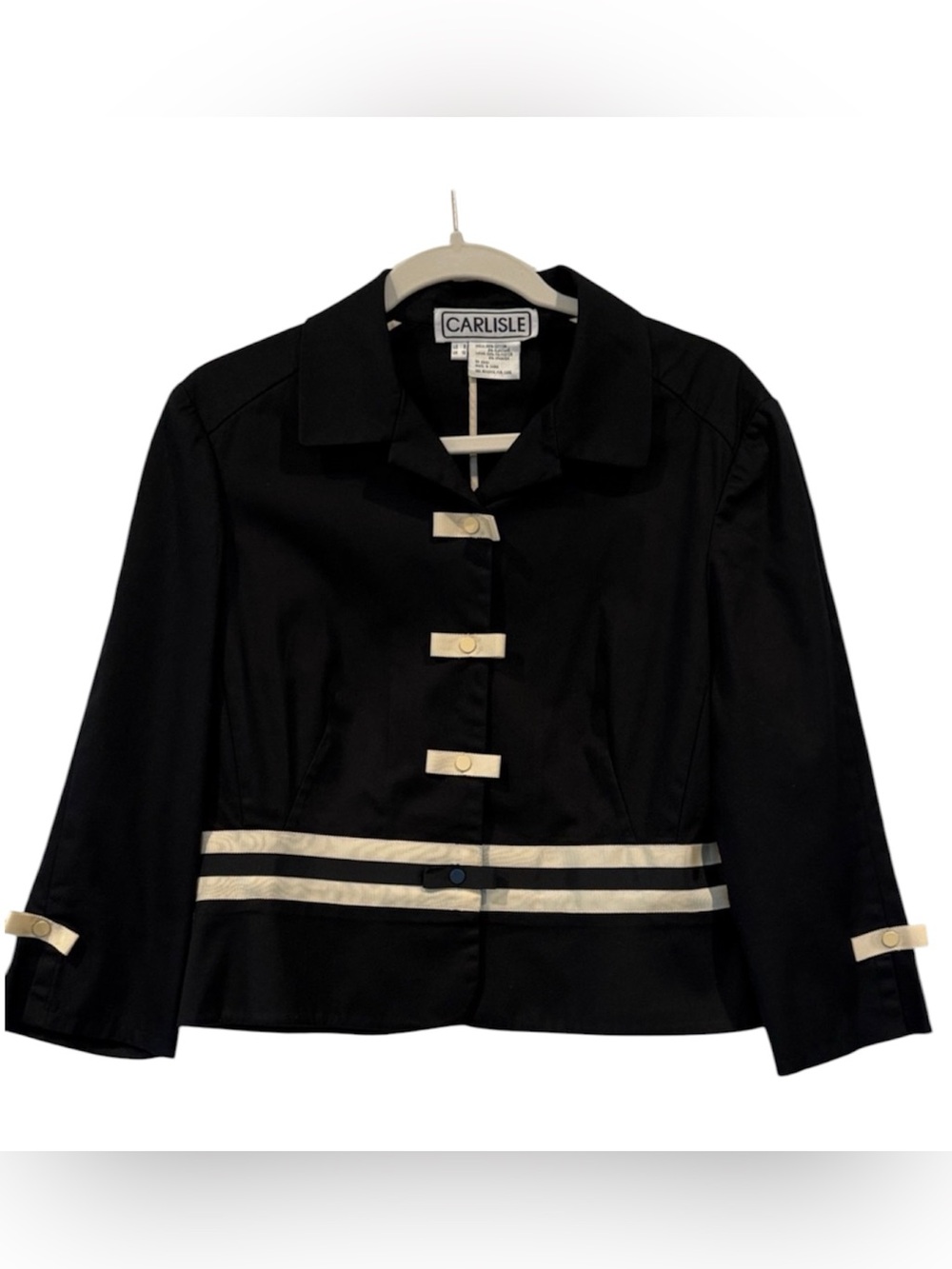 Carlisle Black Blazer with Cream Trim